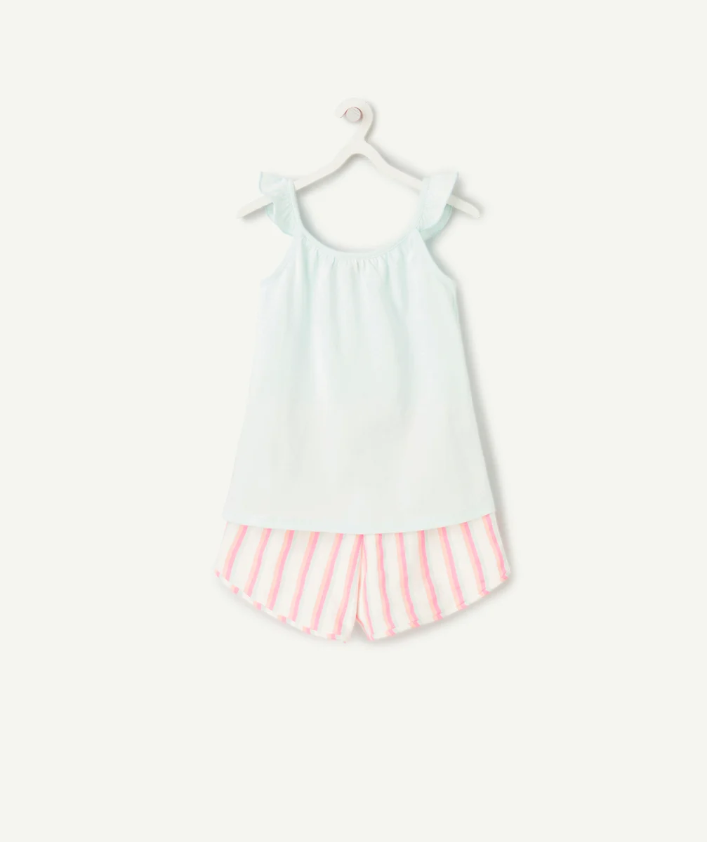 pyjama fille en coton bio bleu rose et marron thème glace