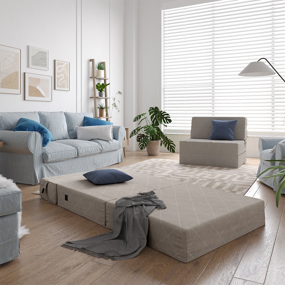 Vicco Sofa Lima Beige 100 cm mit Schlaffunktion
