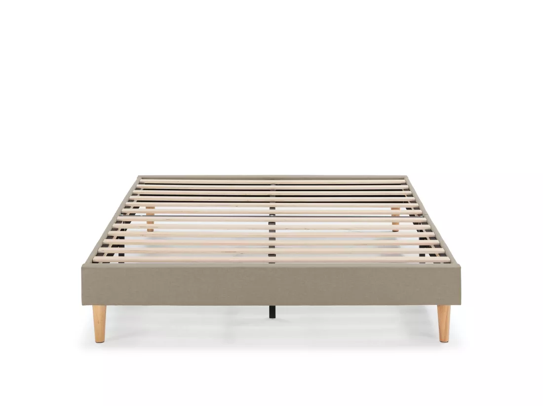 Sommier tapissier Aura 140x200 cm Beige, Hauteur 30 cm
