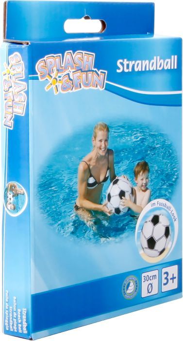 Strandspielzeug FUßBALL (30cm) in schwarz/weiß