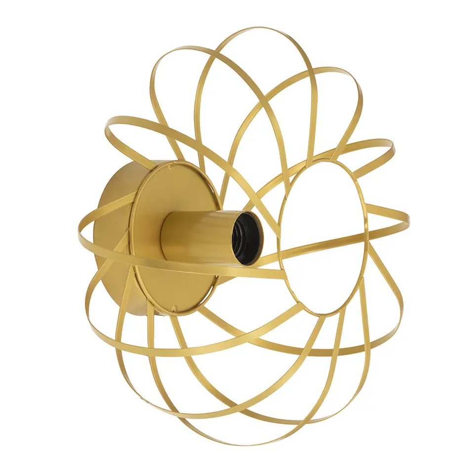 Wandlamp Pamplona E27 - goudkleur - 15xØ30 cm
