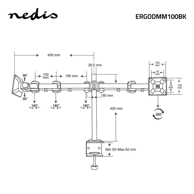 Ergonomisk Skærmbeslag 14-24