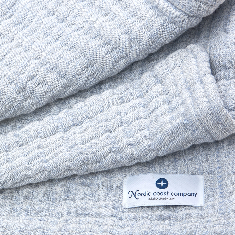 Nordic Coast Company Musselindecke hellblau 90 x 120 cm