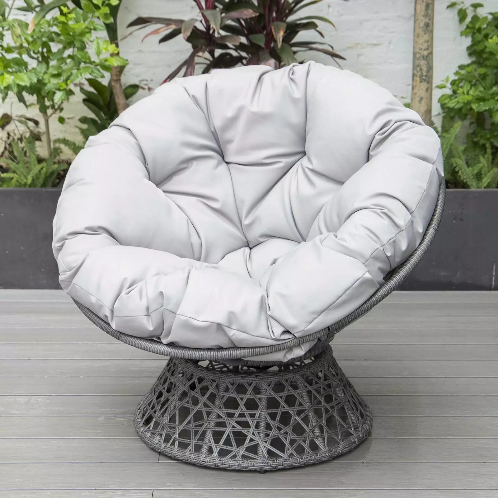 PureHaven Lounge Sessel 92x80x80,5 cm aus Rattan drehbar 360 Grad - versch. Farben