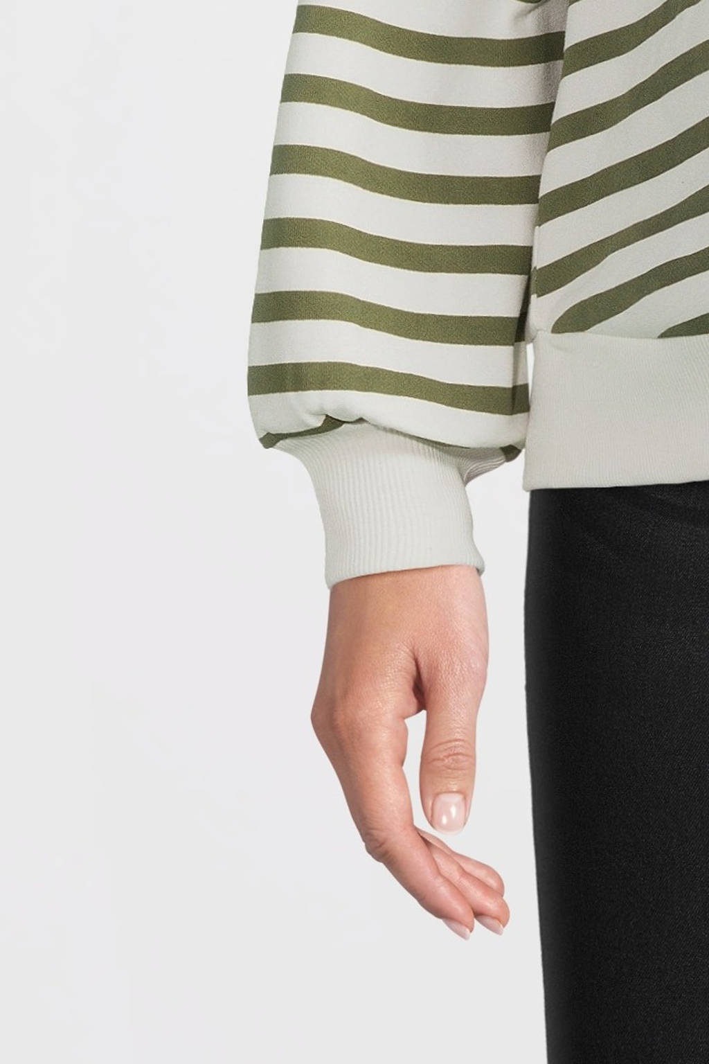 ONLY MATERNITY zwangerschapssweater groen/wit