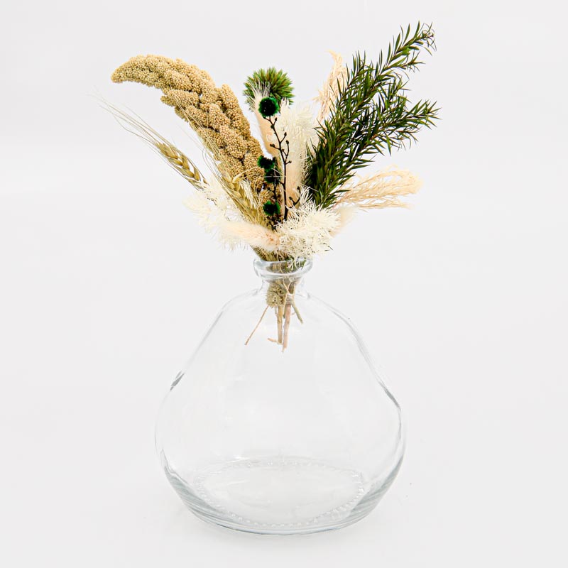 Boite de fleurs séchées vertes