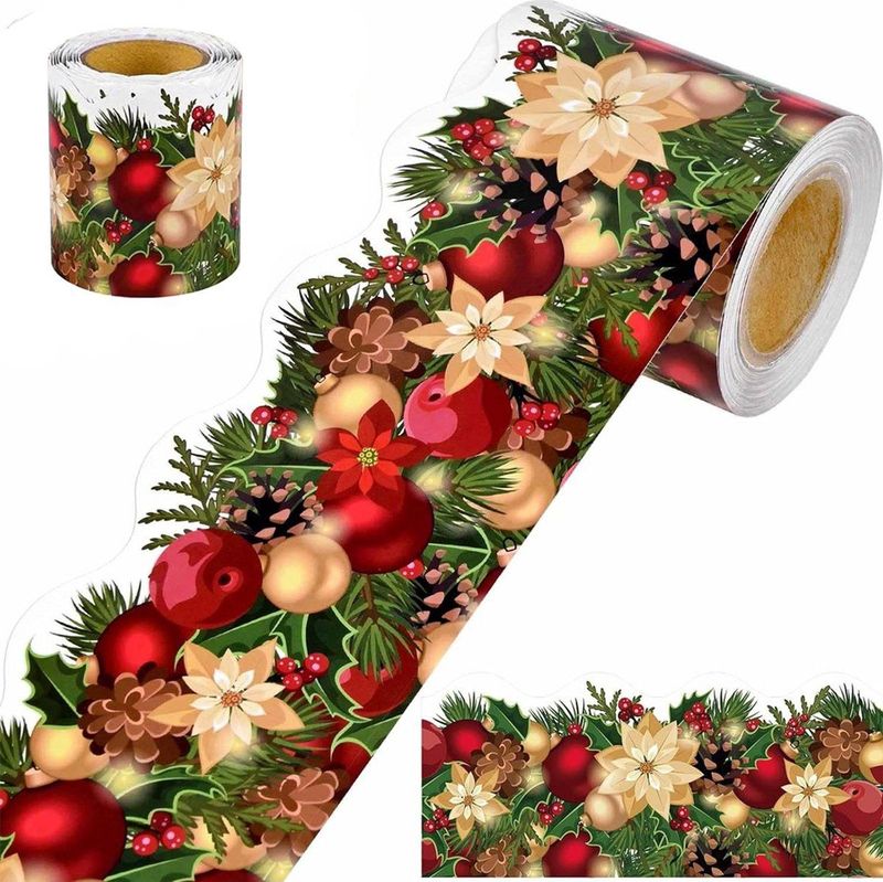 Raamstickers - Kerst Raamdecoratie - Rood - 18 Meter - Zelfklevend Papier