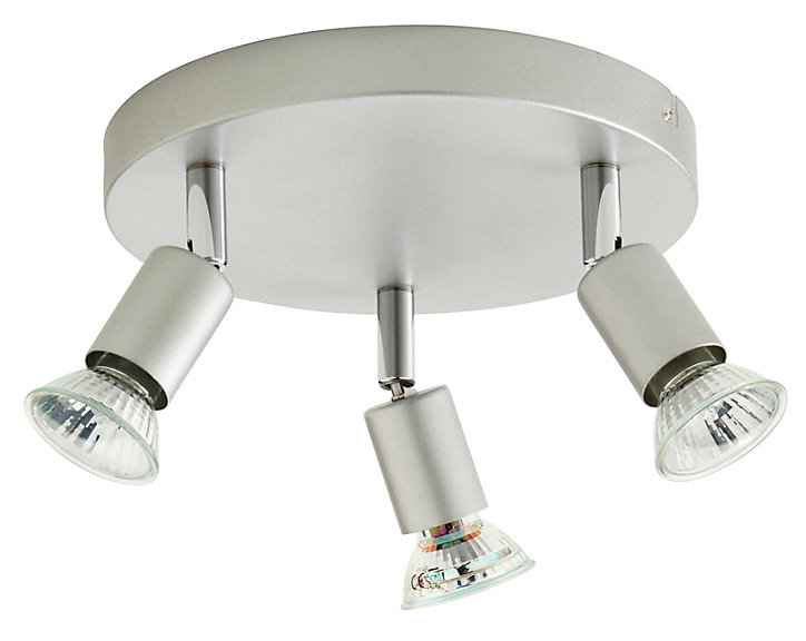 Plafonnier 3 spots Sasha métal argent GU10 3x50 W