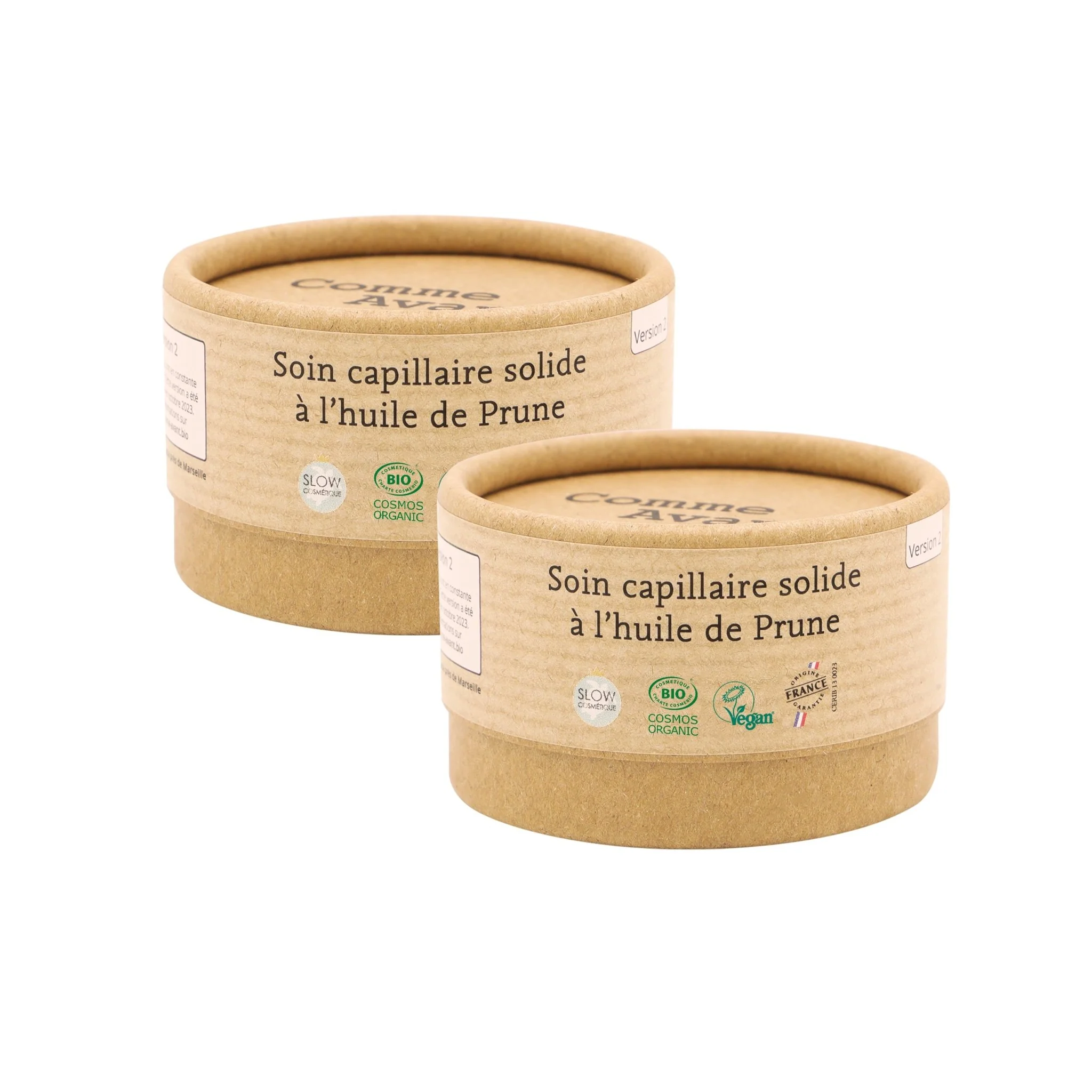 Soin capillaire solide à l'huile de prune - Version 2 - 1 soin capillaire - 50g / Brut sans parfum