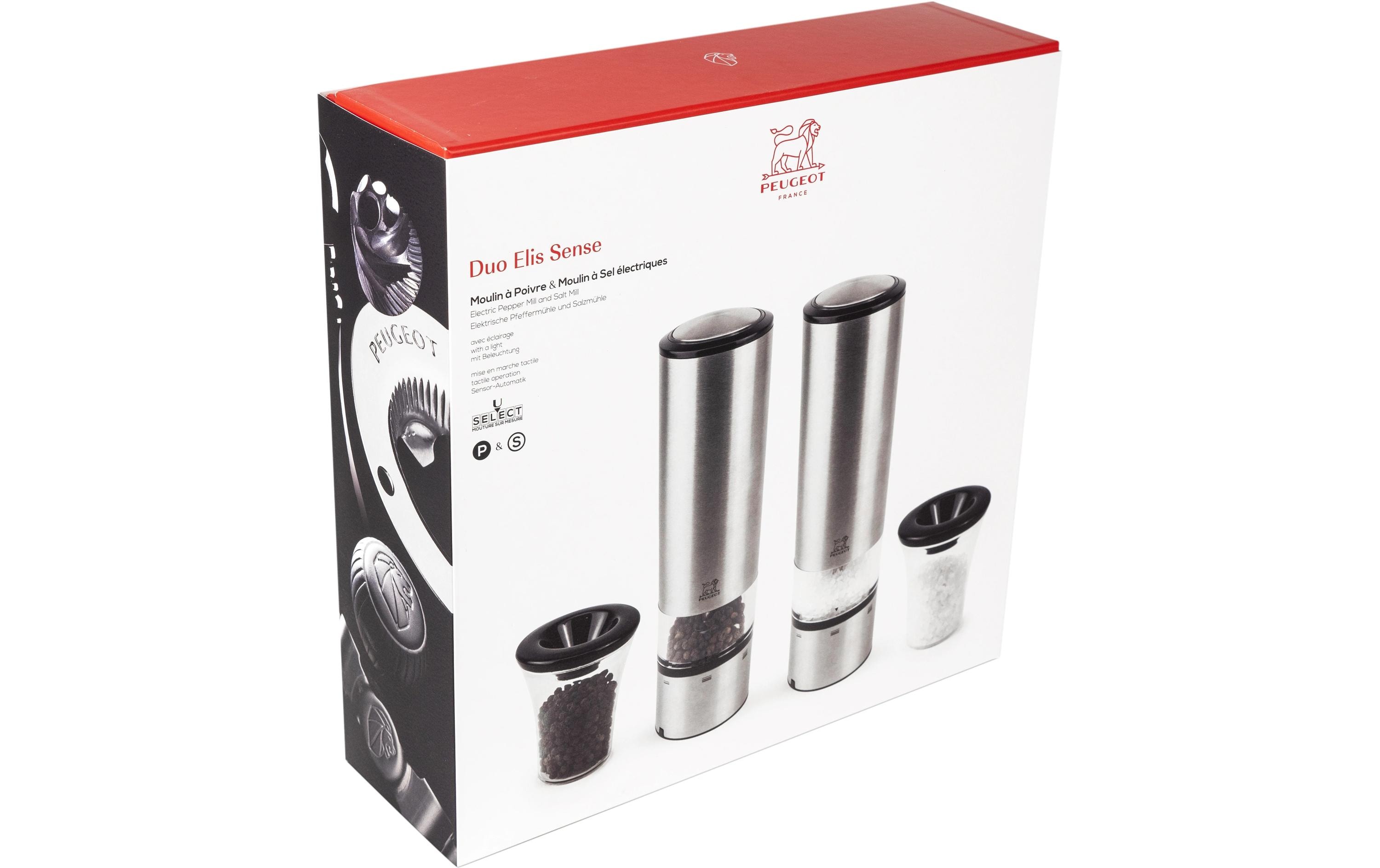 Gewürzmühle Elis Sense Duo 1.3 cm/20 cm, Silber<br>Pfeffermühle und Salzmühle in Geschenkverpackung