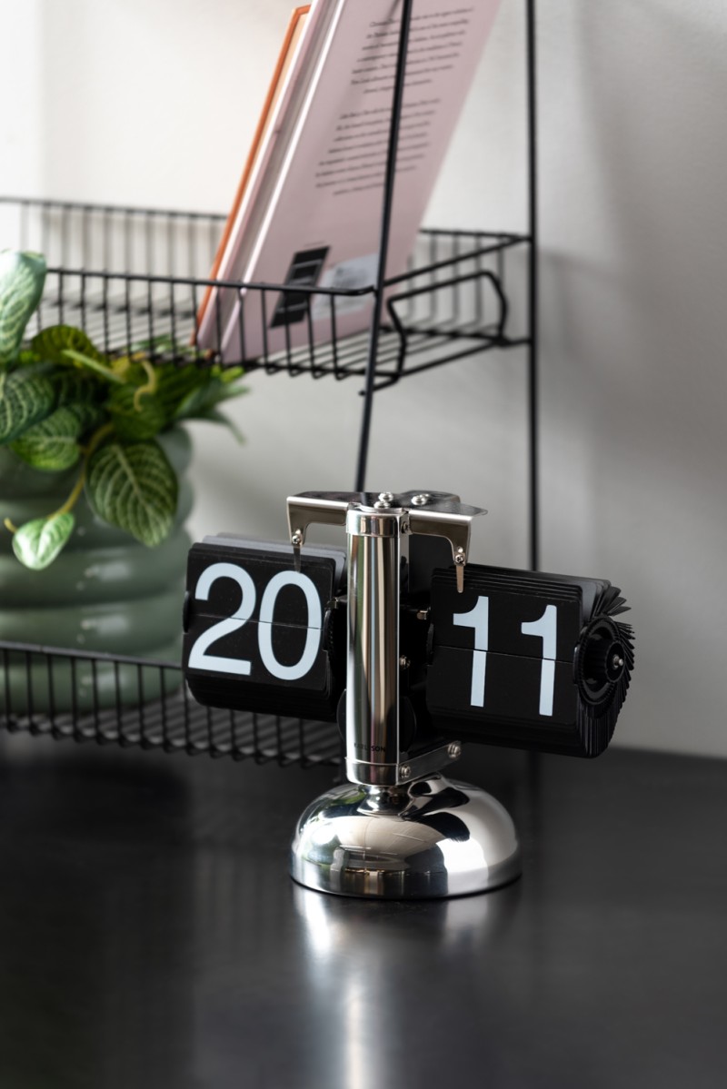 Table Clock Small Flip KA5955BK Black