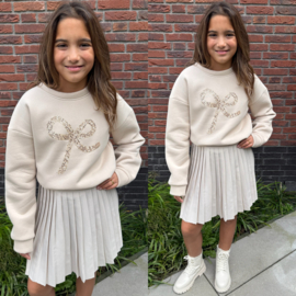 Pleated School Skirt - beige