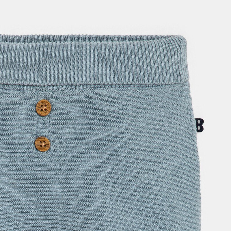 Pantalon à pieds en maille bleu naissance Bleu