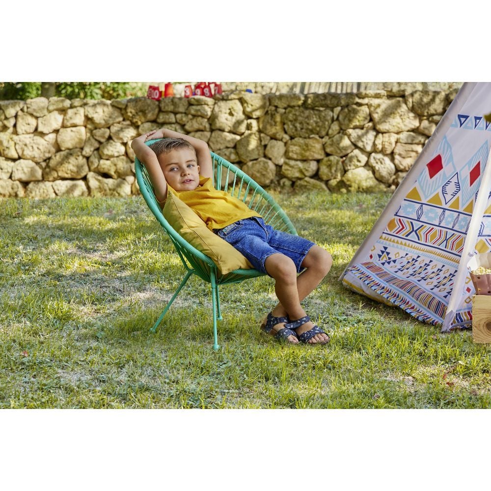 Fauteuil de jardin enfant Urban filaire bleu 56x49xH67cm