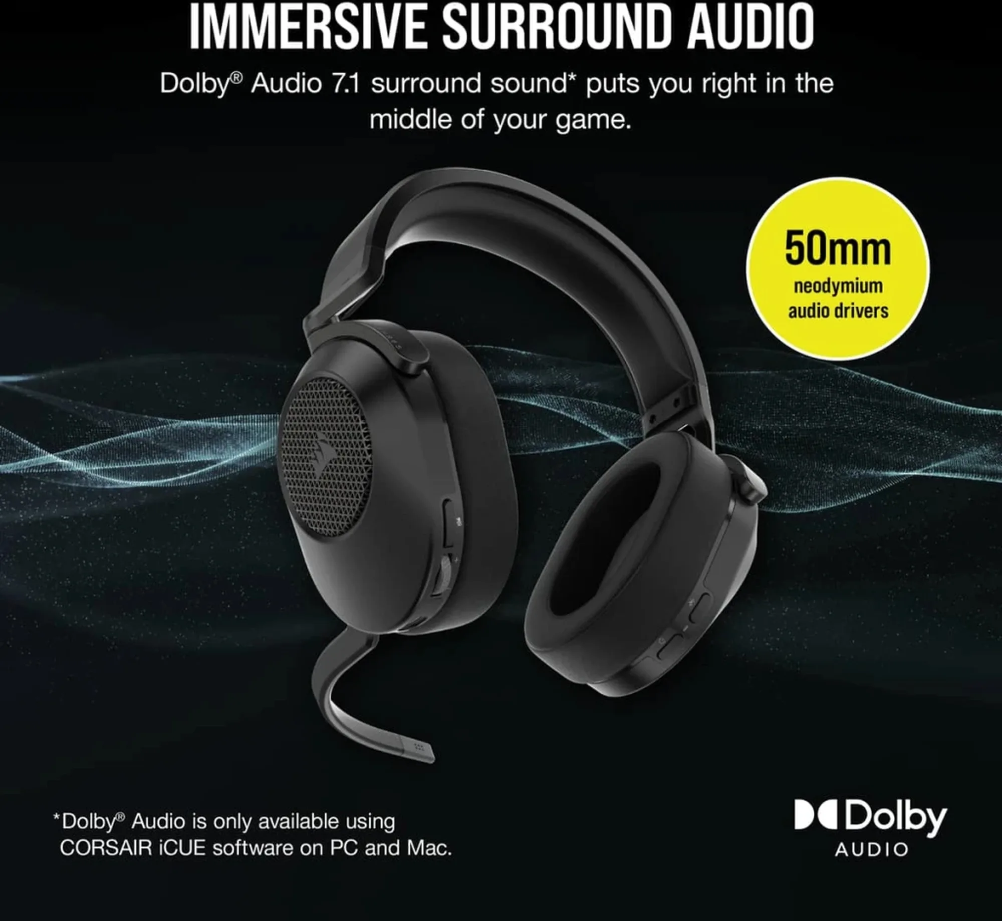 Corsair HS65 Wireless v2 Carbon Casques gaming