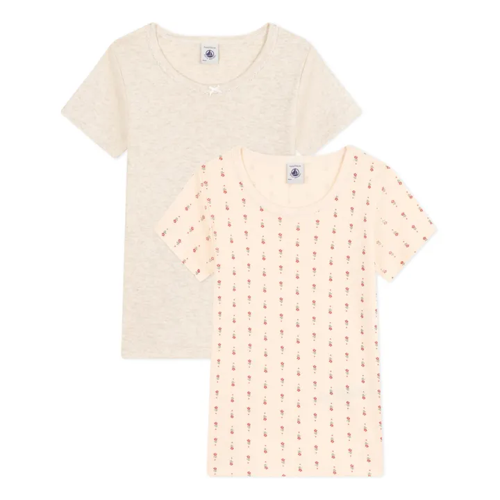 Petit Bateau Lot 2 T-shirts Fleurs | Beige