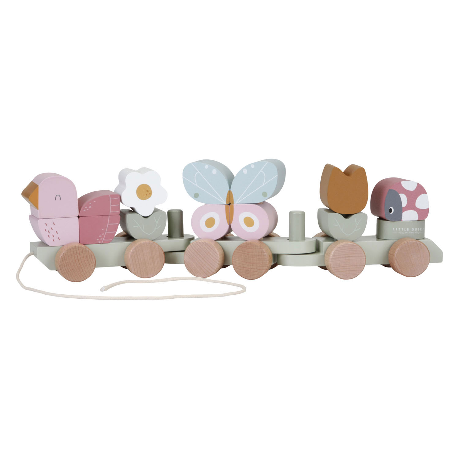Little Dutch Houten Blokkentrein Flowers & Butterflies FSC