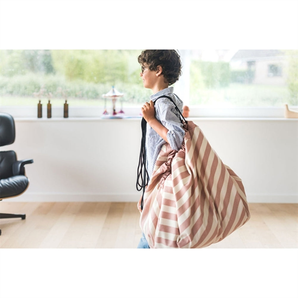 2-i-1 Legetæppe Stripes pink - Play&Go