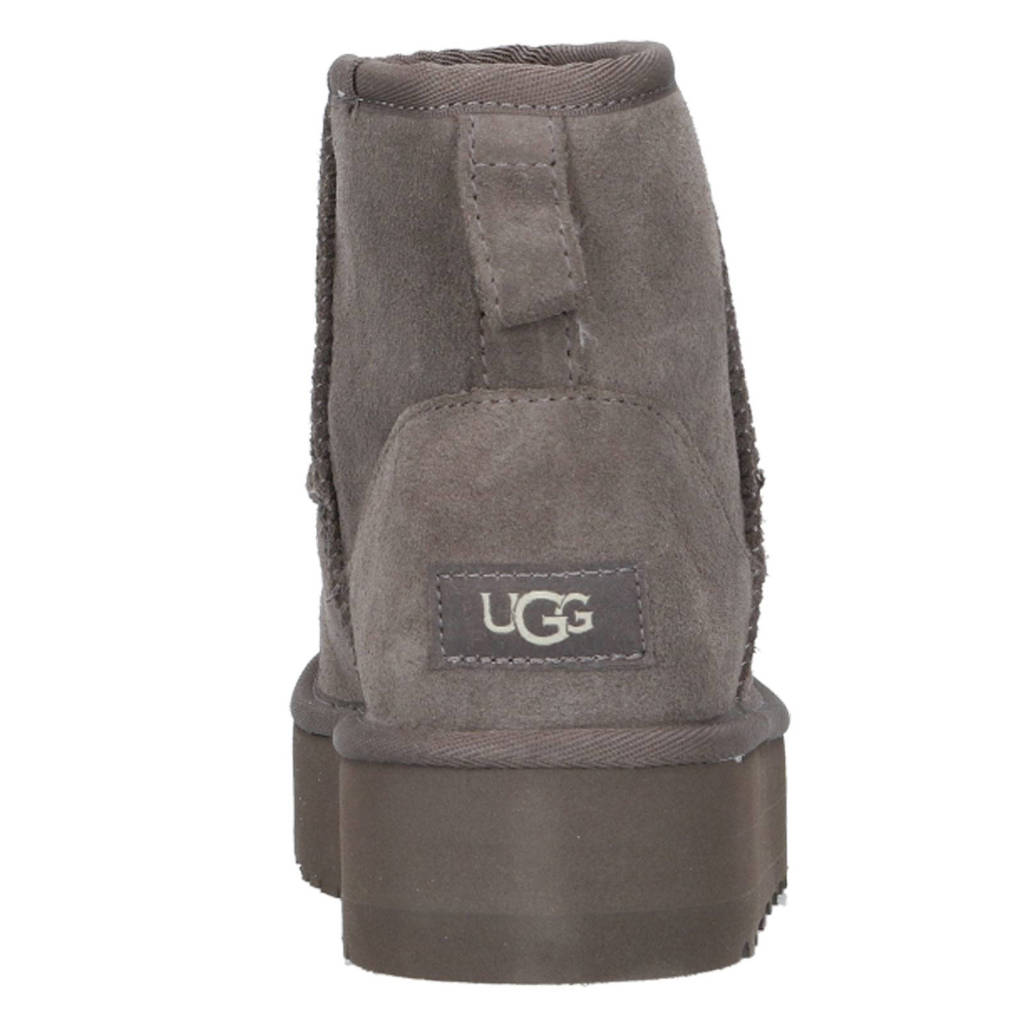 UGG Classic Mini Platformgevoerde enkelboots grijs