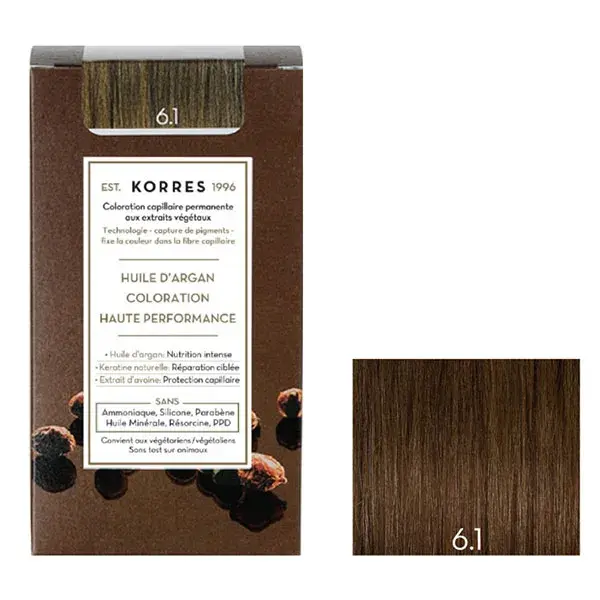Coloração permanente Korres Louro Cinza Escuro 6.1