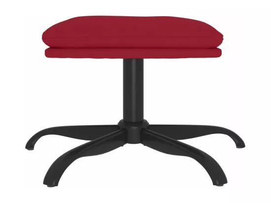 Repose-pied Rouge bordeaux 60x60x36 cm Velours