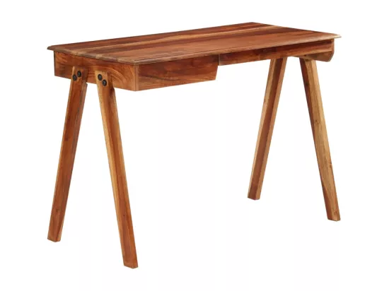 Bureau avec tiroir 110x50x77 cm bois d'acacia massif