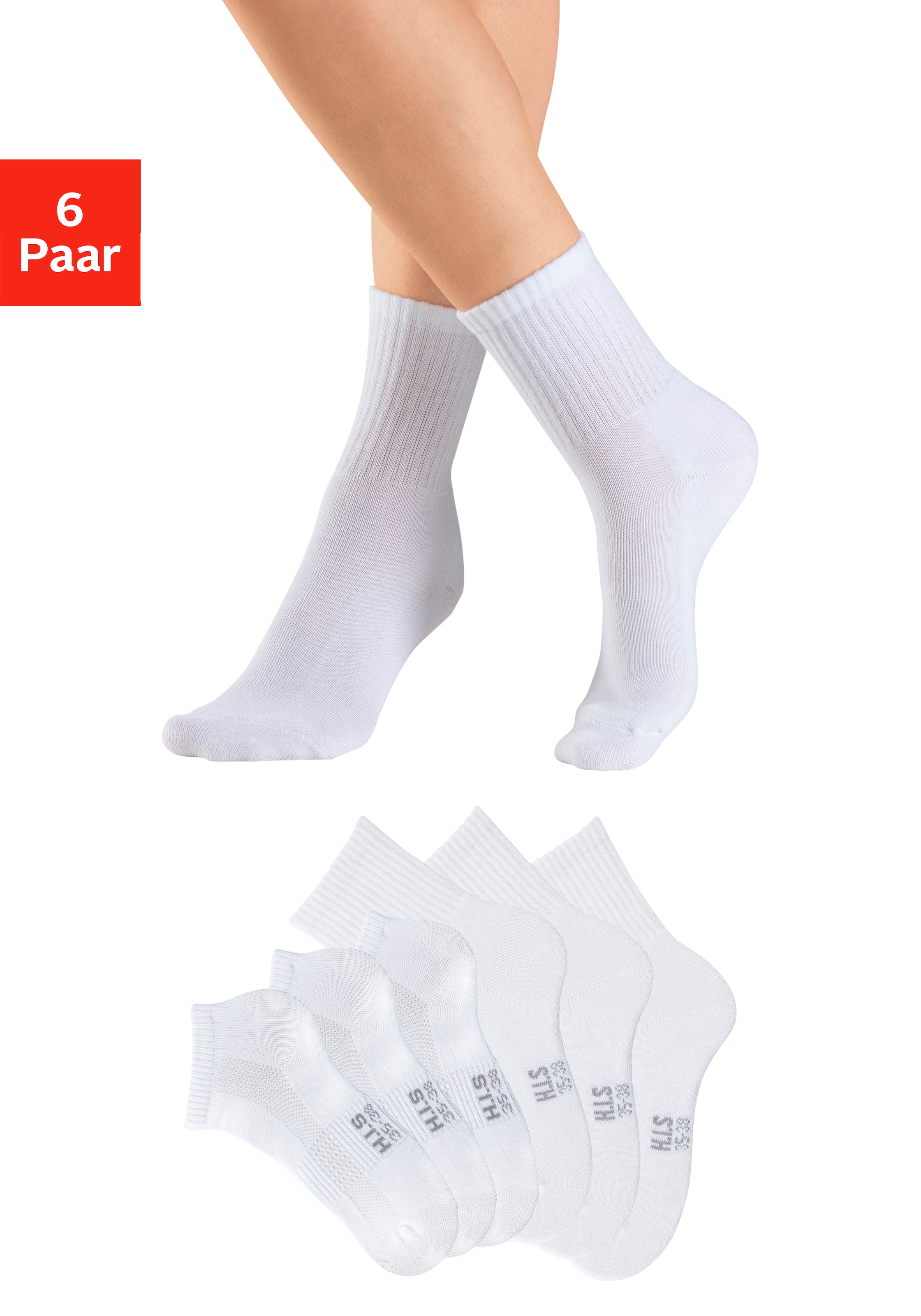 H.I.S Sportsocken Packung, 6 Stk. tlg. Fitness Pack mit zwei Längen in einer Packung