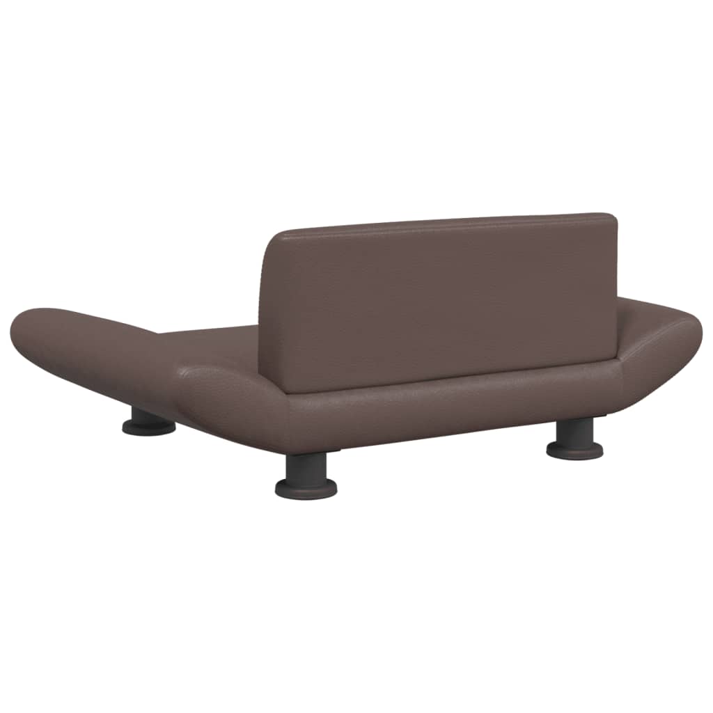 Cama para cães em couro sintético marrom vidaXL, 70x45x28 cm