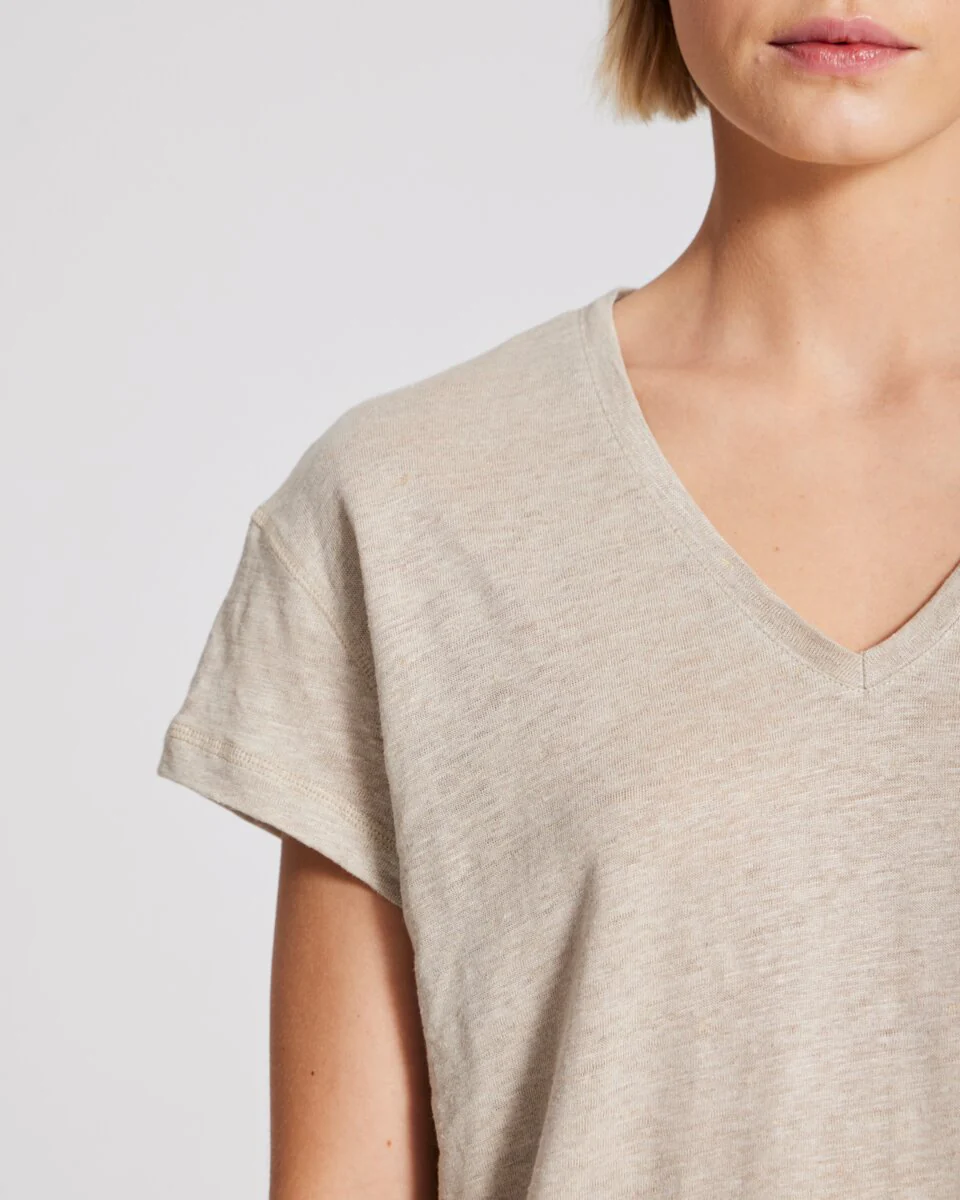 Gai+Lisva  Simone S/S Linen t-shirt - Moonstruck