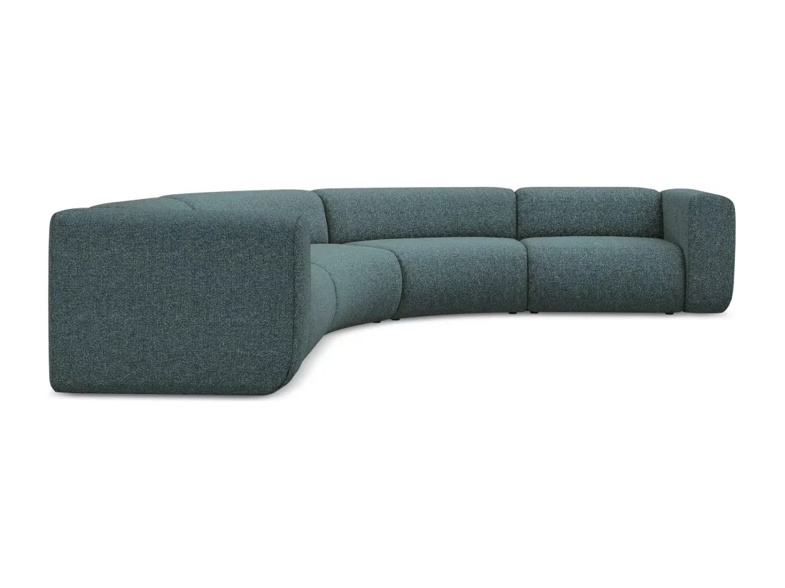 Canapé d'angle modulable en tissu texturé - jeans - EKAHI