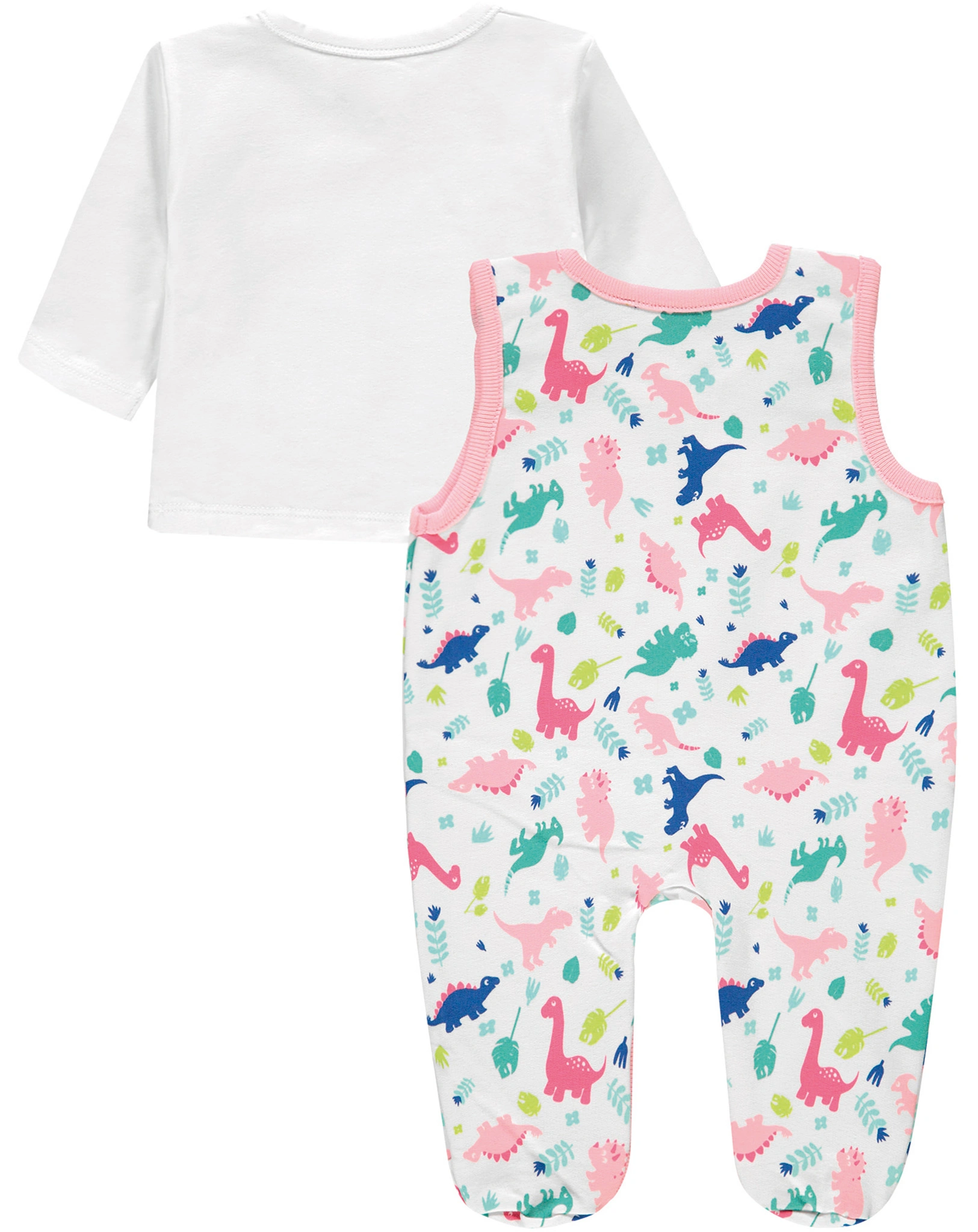 Strampler DINOS mit Langarmshirt in bright white