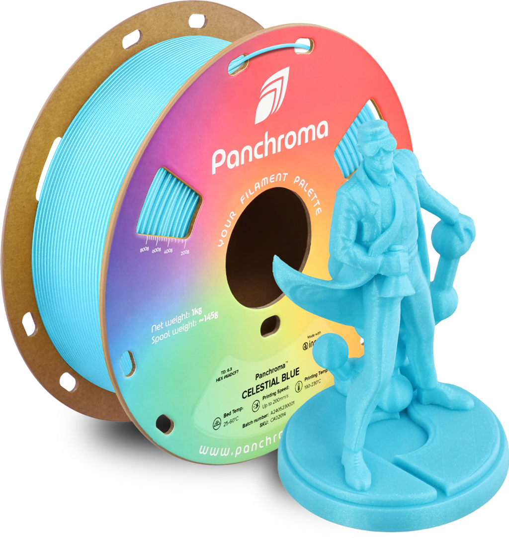 Polymaker  Panchroma™ PLA Celestial Blue, 1,75 mm / 1000 g    Pastellfarbener Glanz in Blau