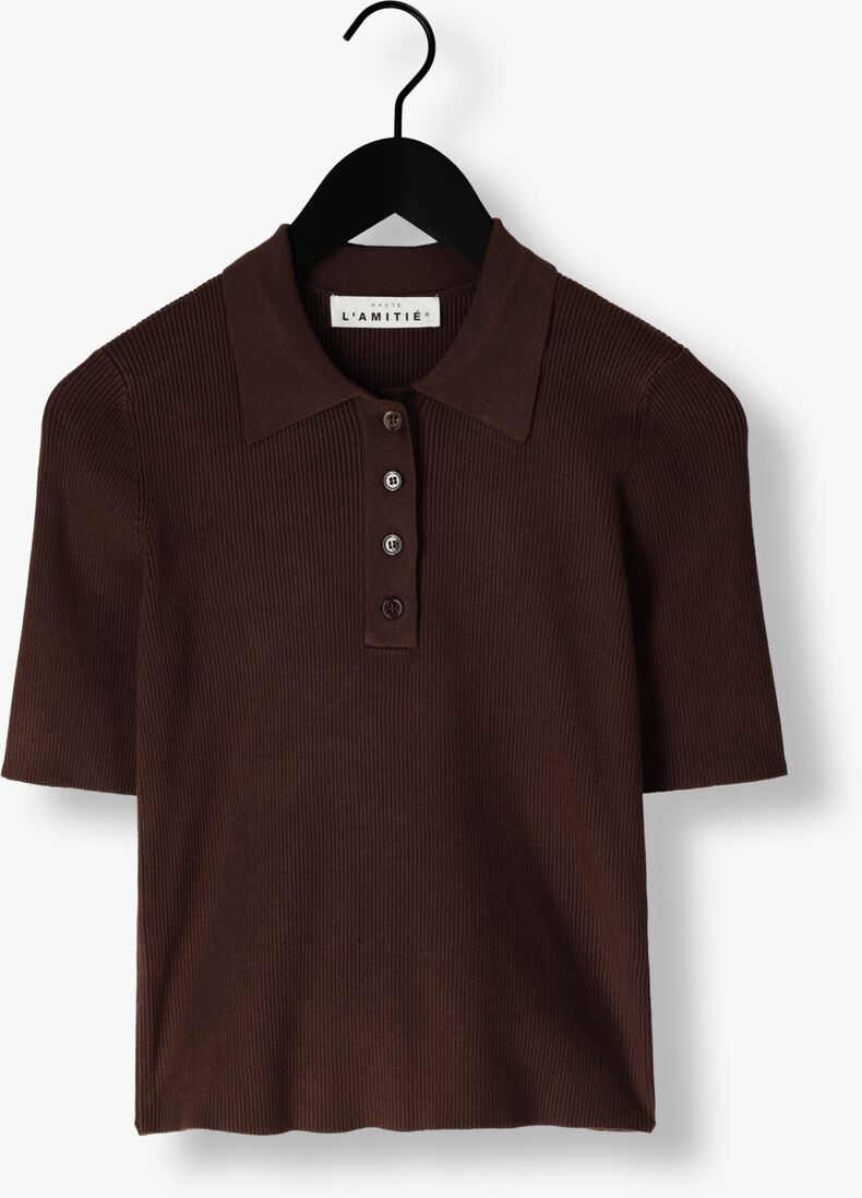 bruine haute l'amitié t-shirt piccolo ss polo rib knit