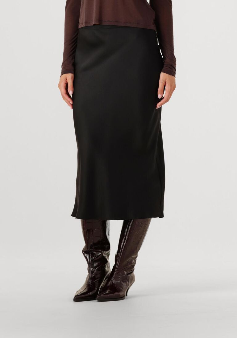 zwarte anine bing maxirok bar silk skirt