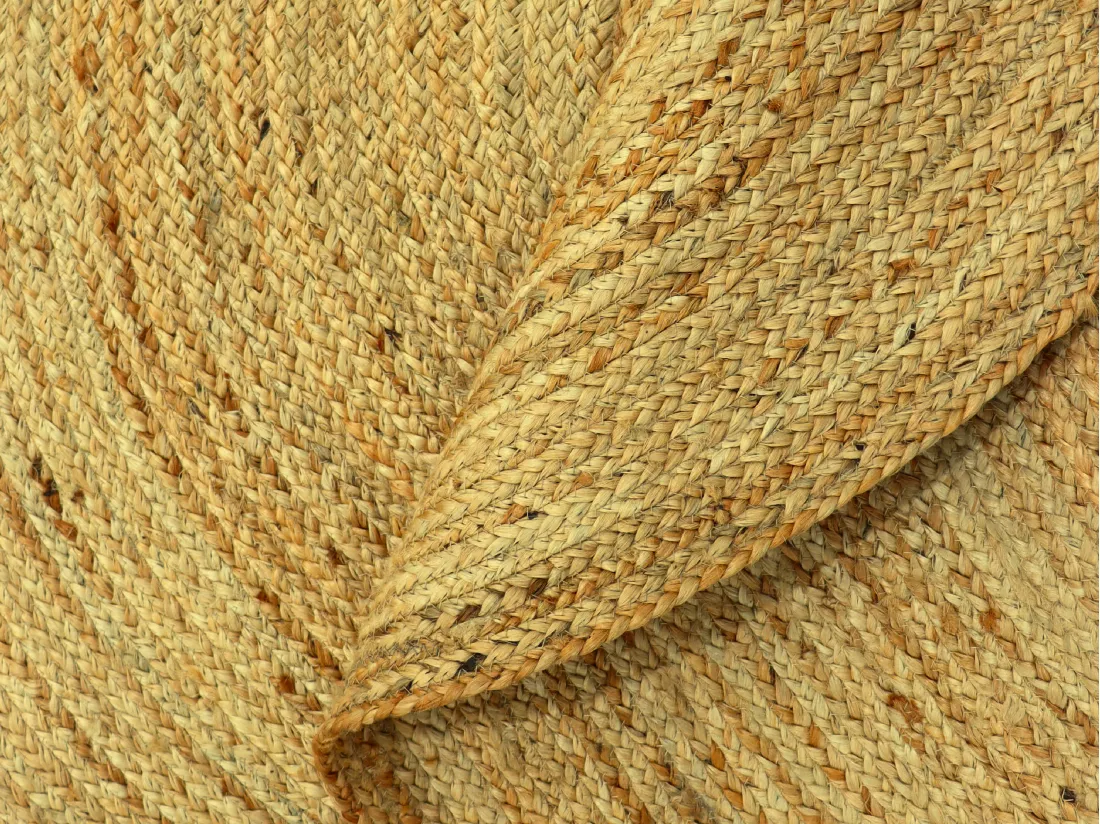 Tapis rond 100% jute - Tressage spirale - D. 150 cm - Naturel - KESIA