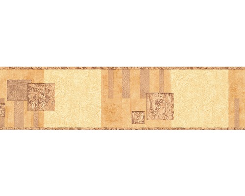 Rand 9006-47 Alleen Randen 9 zelfklevend geometrisch oranje koper 5 m x 13 cm