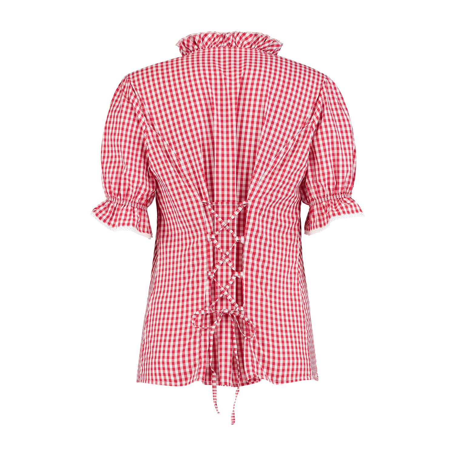 Rood Witte Blouse Dames Geruit