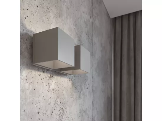 Sollux QUAD Applique Murale Twin Square Up & Down Gris G9