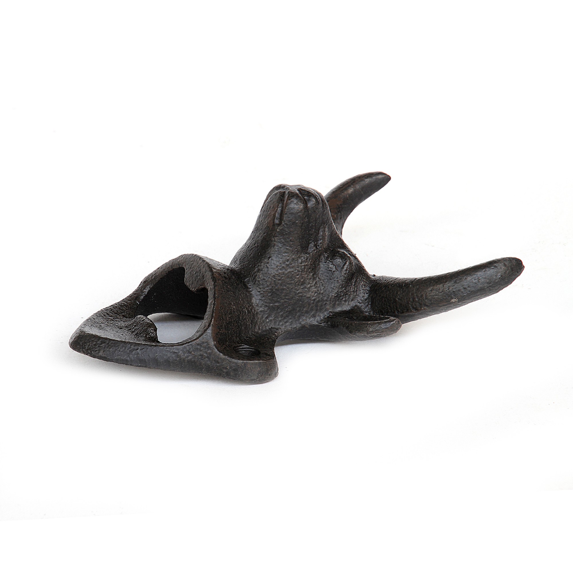 Flaschenöffner 'Stierkopf', grau, T 1 cm, B 10 cm, H 14 cm zu 8,00