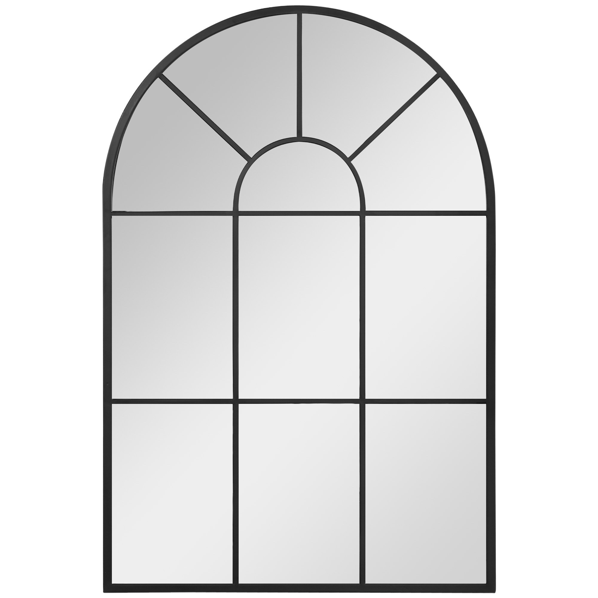 HOMCOM Wandspiegel mit Metallrahmen schwarz 91L x 2B x 60H cm