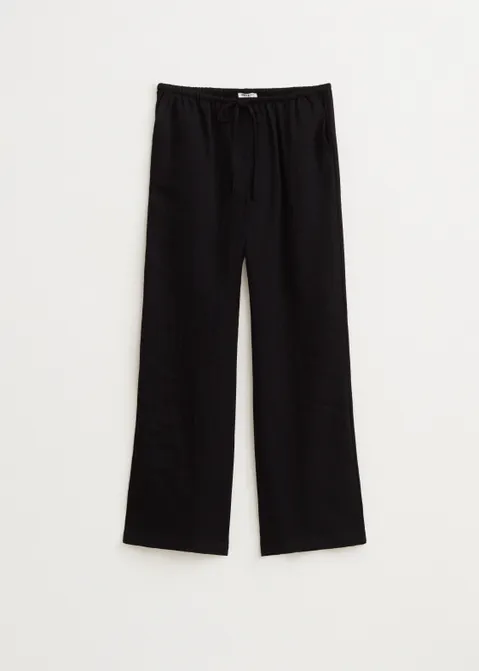 Broek met structuur zwart (ZWART)