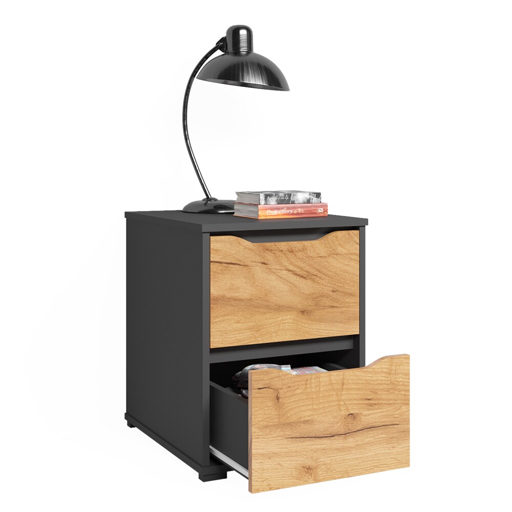 Vicco Kommode Ruben 40 x 54 cm Anthrazit Eiche Nachtschrank