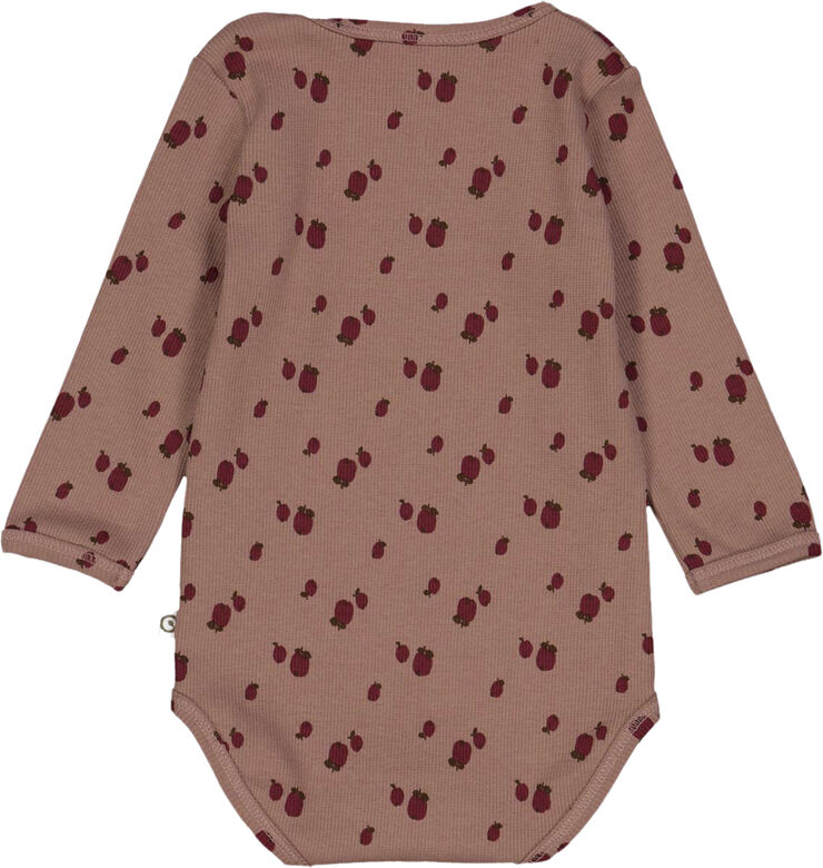 Müsli by Green Cotton Apple l/s body Daydream/ cabernet/ bark