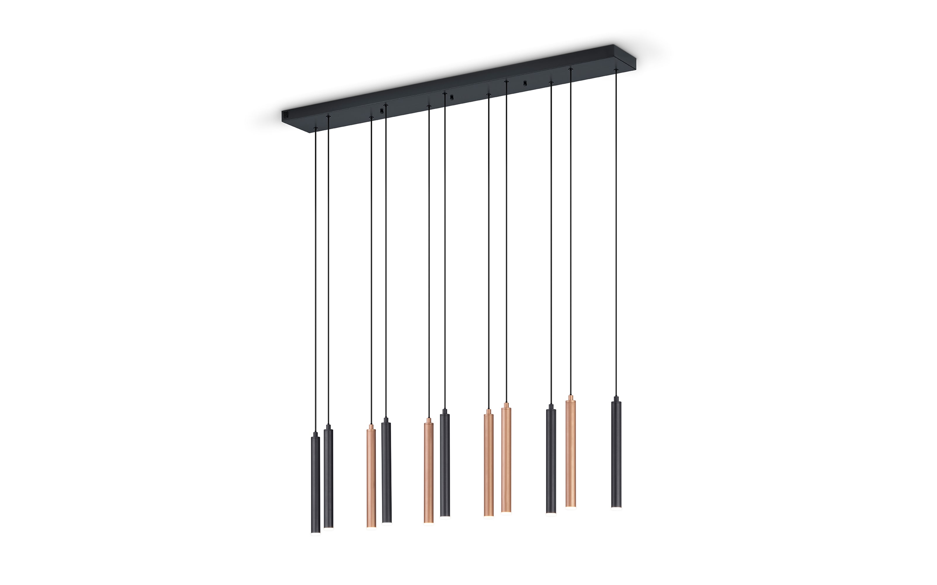 LED-Pendelleuchte Calina, coffee/schwarz, 115 x 150 cm, inkl. Funkfernbedienung