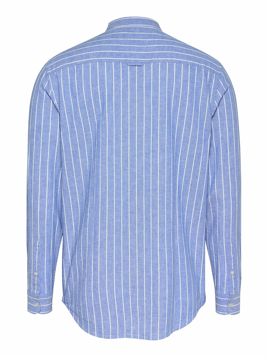 TOMMY JEANS<br>Camisa listrada de algodão e linho