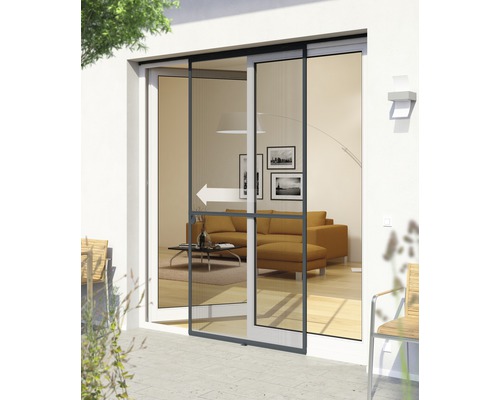 Insectenhor Windhager EXPERT schuifdeur antraciet 120x240 cm