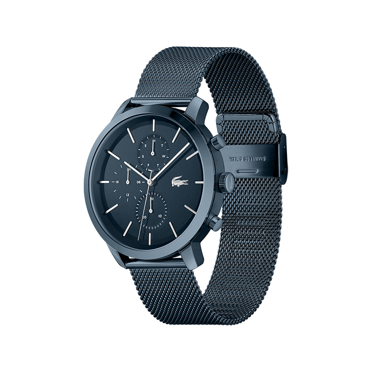 Montre Lacoste homme acier bleu maile milanaise