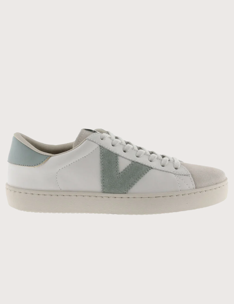 VICTORIA BASKETS FEMME CUIR ET DAIM BERLIN JADE