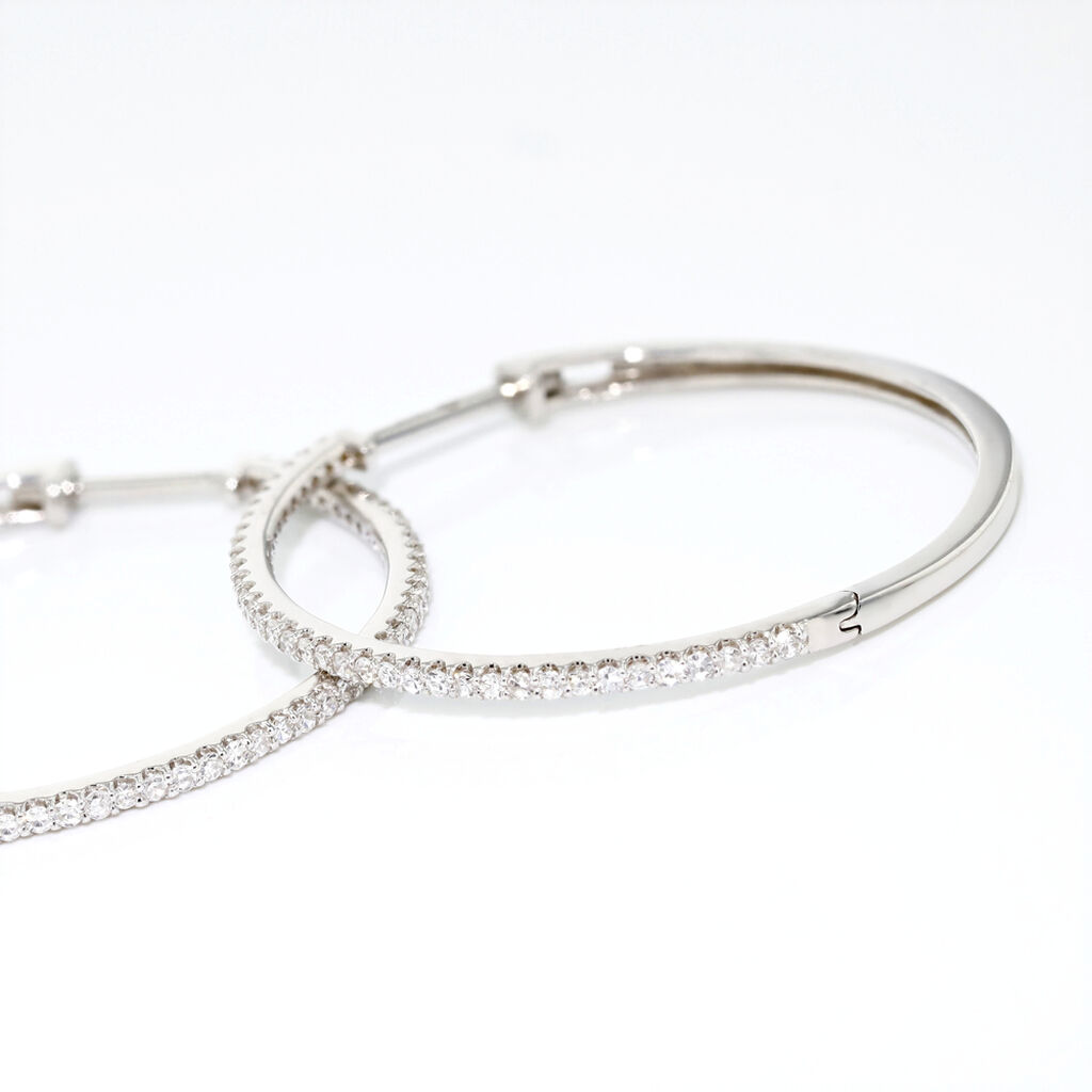 Créoles Aryanna Rondes Or Blanc Diamant