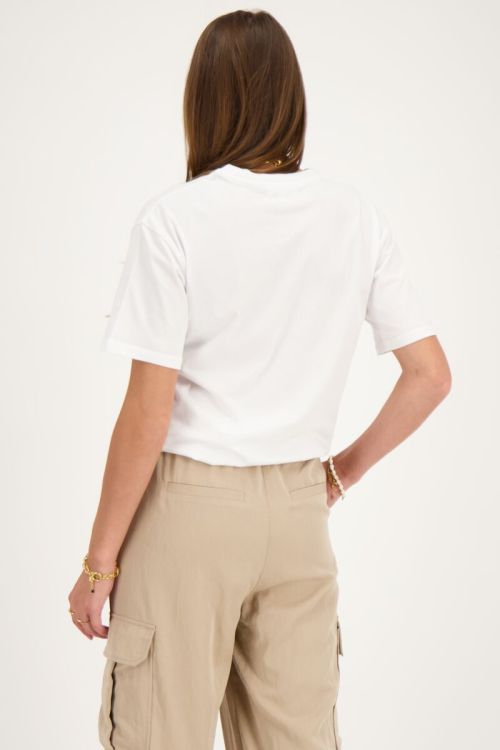 Wit T-shirt met panterprint 